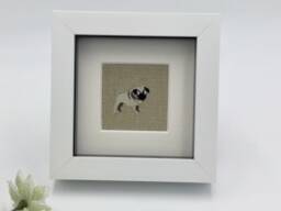 Pug Dog Textile Picture, Small Framed Art By Sophie Allport - thumbnail 1