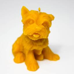 Dog Westie Beeswax Candle - Gift For Lovers Natural Handmade West Highland White Terrier Light From The Bees Best Friend - thumbnail 2