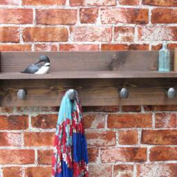 Rustic Coat Rack Wall Shelf Plans - Railroad Spike Hook Plans Only - thumbnail 4