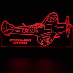 Supermarine Spitfire Led Night Light, Gift For Him, Plane Gift, Lights, Bedroom Light - thumbnail 4