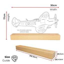 Supermarine Spitfire Led Night Light, Gift For Him, Plane Gift, Lights, Bedroom Light - thumbnail 3