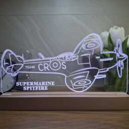 Supermarine Spitfire Led Night Light, Gift For Him, Plane Gift, Lights, Bedroom Light - thumbnail 2