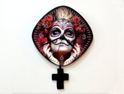 Day Of The Dead Sugar Skull Catrina Calavera Makeup - Pendulum Wall Clock
