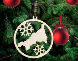 Cornwall Christmas Tree Decoration - Nadelik Lowen Kernow Festive Decoration Snowflakes - thumbnail 1
