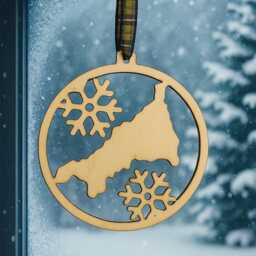 Cornwall Christmas Tree Decoration - Nadelik Lowen Kernow Festive Decoration Snowflakes - thumbnail 3