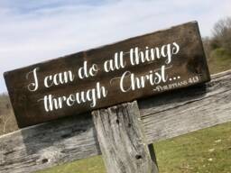 Hanging Rustic Hand Painted Wood Sign, Wall Decor - thumbnail 1