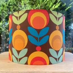 Bright Abstract Mid Century Drum Lampshade For Table Lamp Or Ceiling Shade Geometric Vintage Funky Quirky - thumbnail 3