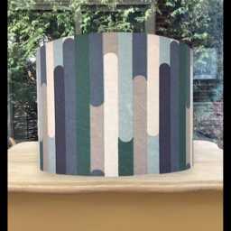 Bright Abstract Mid Century Drum Lampshade For Table Lamp Or Ceiling Shade Geometric Vintage Funky Quirky - thumbnail 4