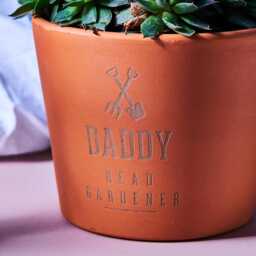 Personalized Terracotta Plant Pot, Engraved Father's Day Gift - thumbnail 3