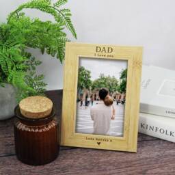 Daddy I Love You Gift Personalised Wooden Photo Frame Father's Day For Dad, Grandad, Papa, Dad Birthday, First - thumbnail 1