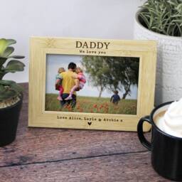 Daddy I Love You Gift Personalised Wooden Photo Frame Father's Day For Dad, Grandad, Papa, Dad Birthday, First - thumbnail 2