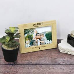 Daddy I Love You Gift Personalised Wooden Photo Frame Father's Day For Dad, Grandad, Papa, Dad Birthday, First - thumbnail 3