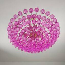 Murano Glass Polyhedral Pink Chandelier - thumbnail 4