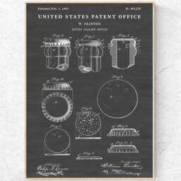 Bottle Cap 1892 Patent Print, Beer Invention Blueprint Poster, Pub Bar Vintage Decor, Man Cave Wall Art, Gift, Ready To Hang Canvas - thumbnail 3