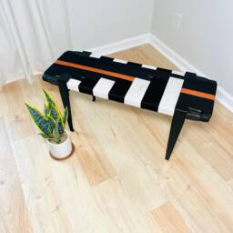 Hand-Woven Entryway Bench Mcm Style End Of Bed & Mudroom Seating - Custom-Made, Multiple Sizes - thumbnail 3