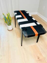Hand-Woven Entryway Bench Mcm Style End Of Bed & Mudroom Seating - Custom-Made, Multiple Sizes