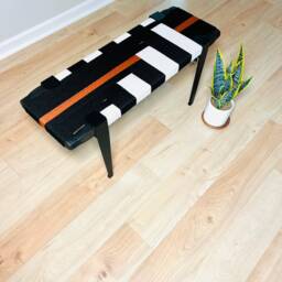 Hand-Woven Entryway Bench Mcm Style End Of Bed & Mudroom Seating - Custom-Made, Multiple Sizes - thumbnail 4