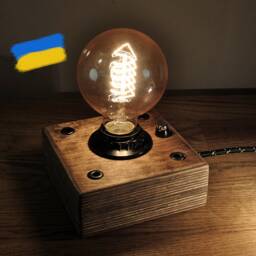 Handmade Steampunk Edison Lamp Industrial Wooden Night Light