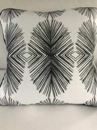 Accent Pillow Cover, 22x22, Tulum Pattern, Ink Color Way, Rope Welting, Rear Lapped Zip, Insert Not Included, Shipping Included - thumbnail 1