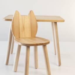 Wooden Cat Chair & Table Set, Montessori Kids Furniture - thumbnail 2