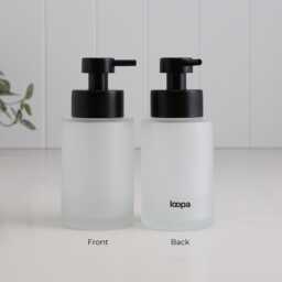 250Ml Frosted Glass Soap Dispenser With Black Stainless Pump, Refillable Minimalist Bottle For Bathroom Or Kitchen Hand Wash Dish - thumbnail 3