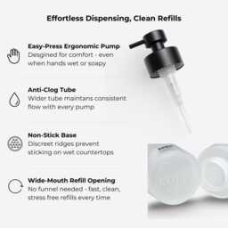 250Ml Frosted Glass Soap Dispenser With Black Stainless Pump, Refillable Minimalist Bottle For Bathroom Or Kitchen Hand Wash Dish - thumbnail 3