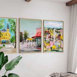 Set Of 3 Fayetteville Arkansas Posters, Vintage Travel Prints, Usa City Wall Art, Ozark Mountains Decor, Southern Poster - thumbnail 2