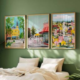 Set Of 3 Fayetteville Arkansas Posters, Vintage Travel Prints, Usa City Wall Art, Ozark Mountains Decor, Southern Poster - thumbnail 3