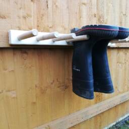 Welly Wellington Wellies Wooden Rack/Boots Holder Wall Mounted Sizes Available To Hold 1 - 12Pairs - thumbnail 2