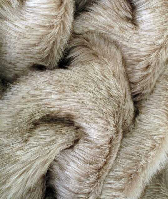 Thick Beige Faux Fur Blanket - Double-Sided Throw Tundra Wolf Fluffy - image 1