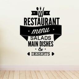 Restaurant Menu Salads Main Dishes & Deserts Food Quote Wall Decal - Vinyl Car Id002 - thumbnail 1