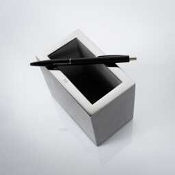 Concrete Pen Holder, Personalized Gift, Engraved Pencil Holder - thumbnail 3