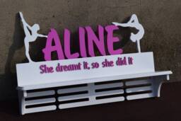 Personalised Medal & Trophy Holder Gymnastics Hanger Gift For Sport Organizer Display Personalized - thumbnail 1