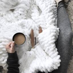 Jumbo Knit Throw Blanket Chenille - White The Grande - thumbnail 3