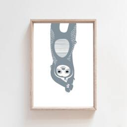 Set Of 3 Sloth Prints, Boys Nursery Decor, Bedroom Playroom Wall Art - thumbnail 2