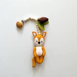 Fox Stroller Mobile, Fox Toys , Accessory, Lanyard, Montessory Toy, Pram Felt Neutral Gender Gift - thumbnail 3