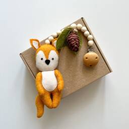 Fox Stroller Mobile, Fox Toys , Accessory, Lanyard, Montessory Toy, Pram Felt Neutral Gender Gift - thumbnail 2