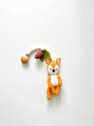 Fox Stroller Mobile, Fox Toys , Accessory, Lanyard, Montessory Toy, Pram Felt Neutral Gender Gift - thumbnail 1