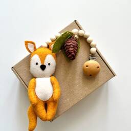 Fox Stroller Mobile, Fox Toys , Accessory, Lanyard, Montessory Toy, Pram Felt Neutral Gender Gift - thumbnail 4