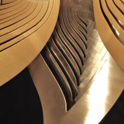 Modern Lamp, Unusual Design, Ceiling Light in The Park - Gold & Stainless Steel - thumbnail 2