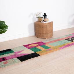 Moroccan Runner Rug 2x11 Ft, Vintage Berber Runner, Handwoven Wool Rug, Tribal Bohemian Hallway 66x332 cm - thumbnail 3