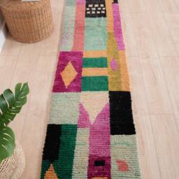 Moroccan Runner Rug 2x11 Ft, Vintage Berber Runner, Handwoven Wool Rug, Tribal Bohemian Hallway 66x332 cm - thumbnail 2