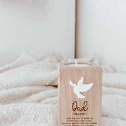 Father's Day Memorial Candle Holder - Dad Gifts Personalised - thumbnail 2