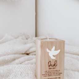Father's Day Memorial Candle Holder - Dad Gifts Personalised - thumbnail 3