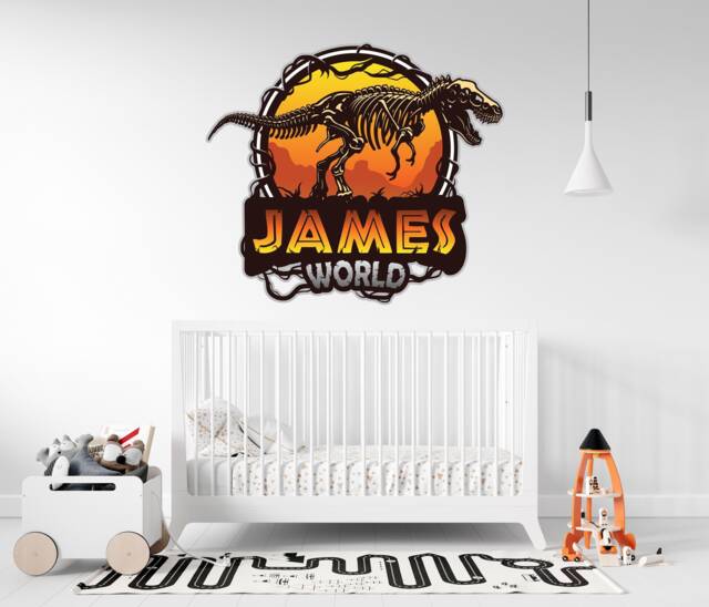 Personalised Dinosaur Wall Decal - Custom Name Sticker Gifts Thevinylcreations - image 1