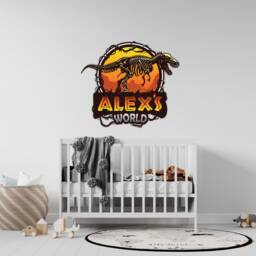 Personalised Dinosaur Wall Decal - Custom Name Sticker Gifts Thevinylcreations - thumbnail 2