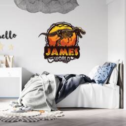 Personalised Dinosaur Wall Decal - Custom Name Sticker Gifts Thevinylcreations - thumbnail 3