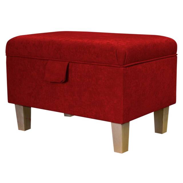 Handmade Red Storage Ottoman - Luxury Upholstery Fabric Bespoke British Made - image 1