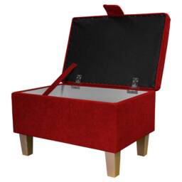 Handmade Red Storage Ottoman - Luxury Upholstery Fabric Bespoke British Made - thumbnail 2