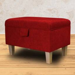 Handmade Red Storage Ottoman - Luxury Upholstery Fabric Bespoke British Made - thumbnail 4
